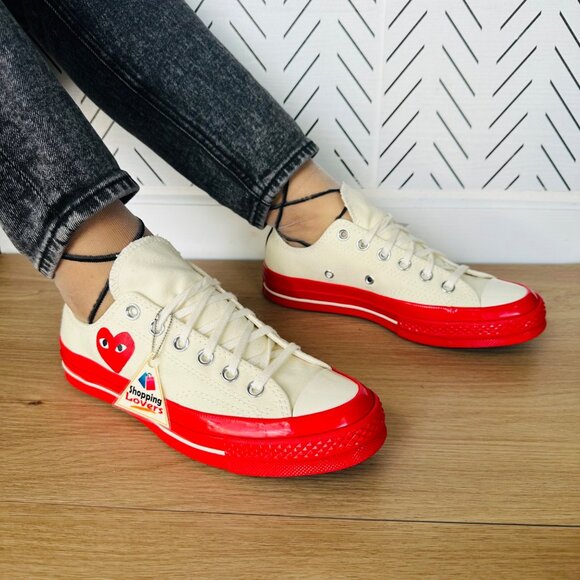 ❤️CONVERSE Heart Valentines Day Chuck Comme des Garcons Sz 13 Wmns Shoes A01796C - Picture 2 of 13